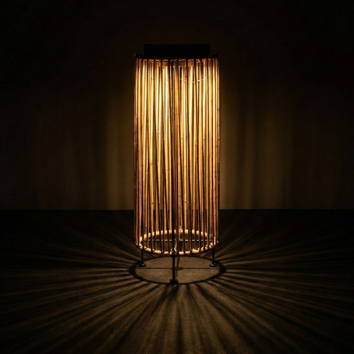 Solar Floor Lamp LUCA Grande Light Oak